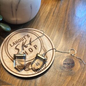 Antique Gold and Clear Gem 💎 like stone Dangle Earrings